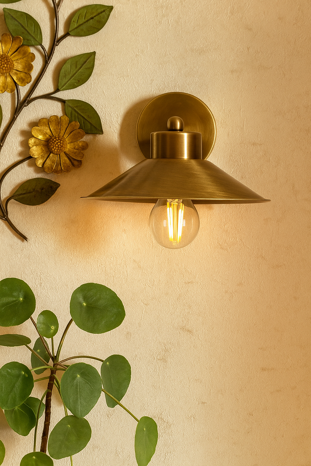 Conical Hat Wall Sconce Antique Bronze