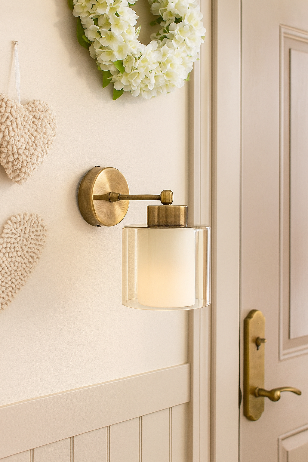 Double Glass Wall Sconce Antique Copper Antique