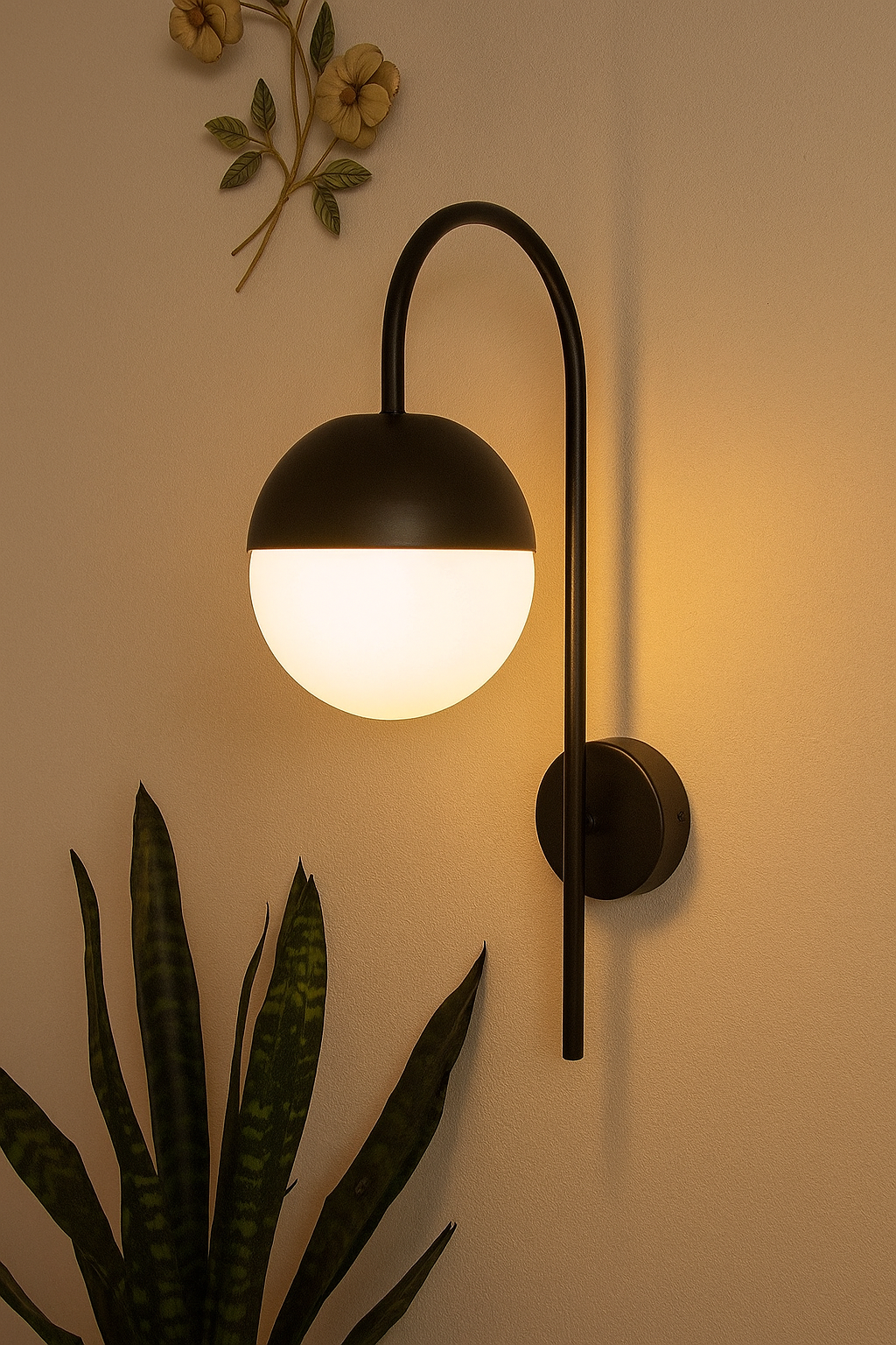 Cane Arm Wall Sconce, Black Wall Lighting