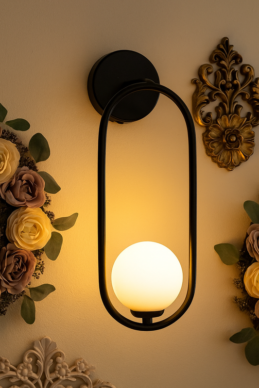 Ellipse Wall Lamp, Black Bulb Included