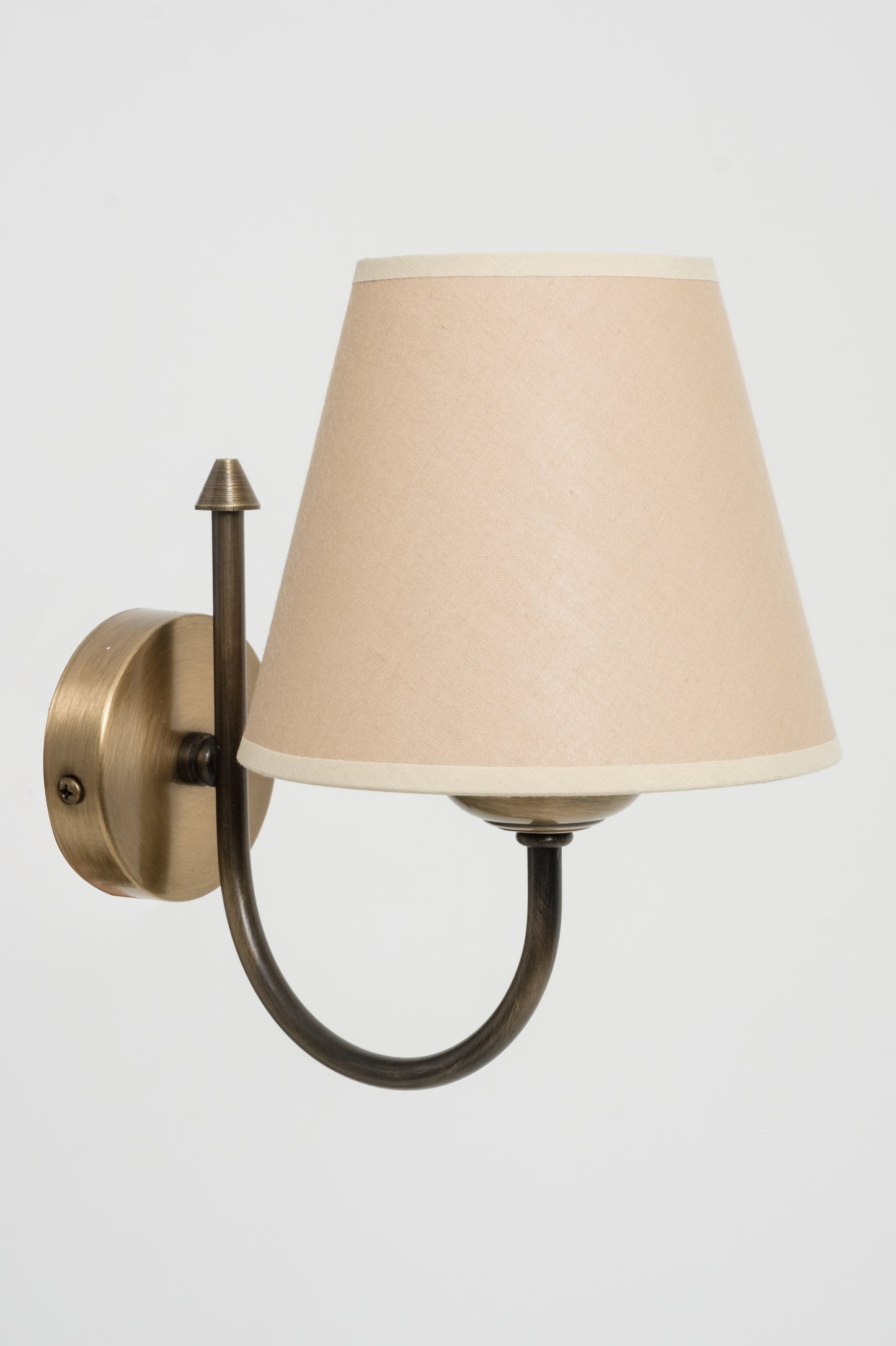 Fabric Headboard, Antique Metal Body Applique Cream