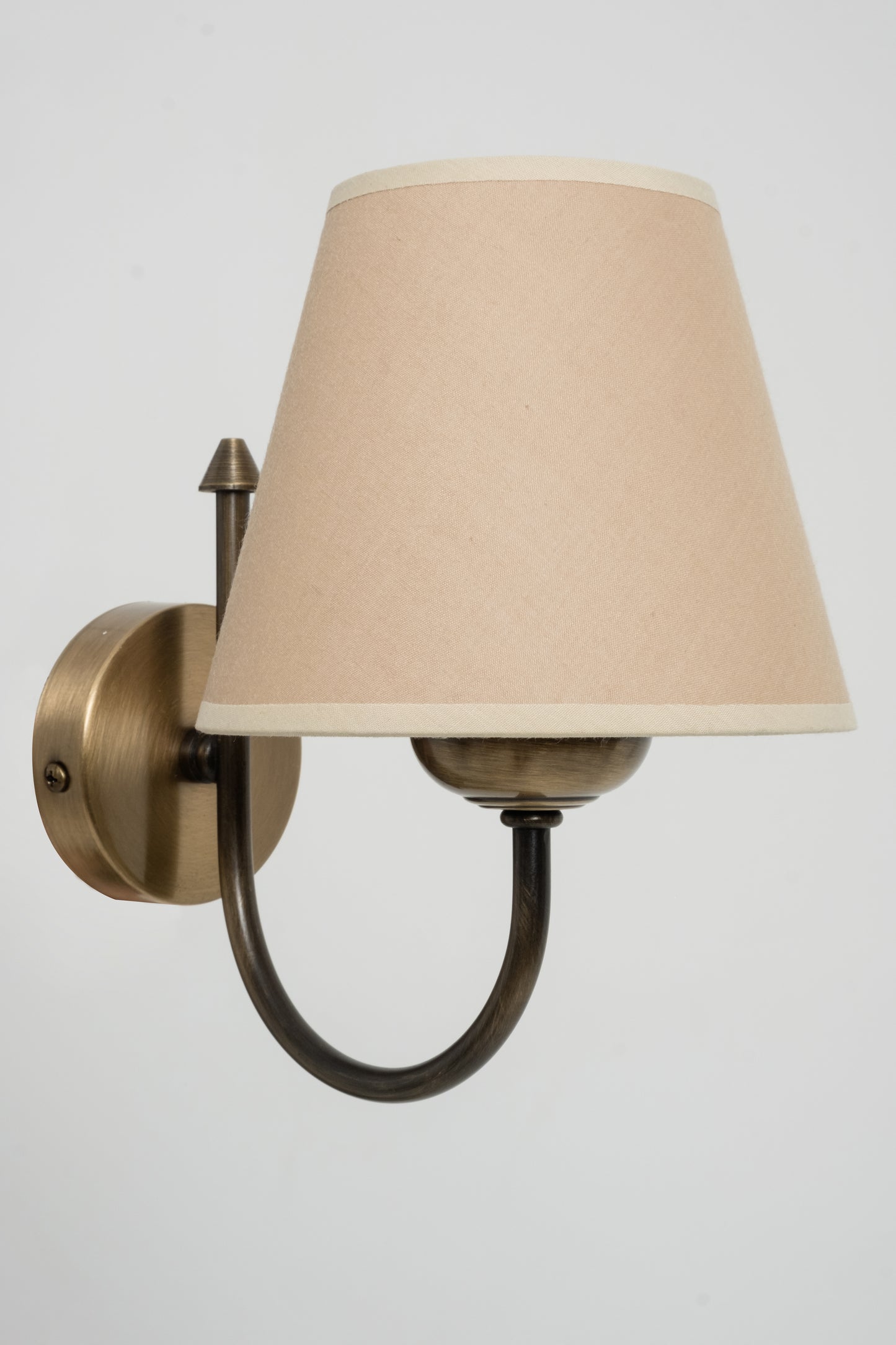 Fabric Headboard, Antique Metal Body Applique Cream