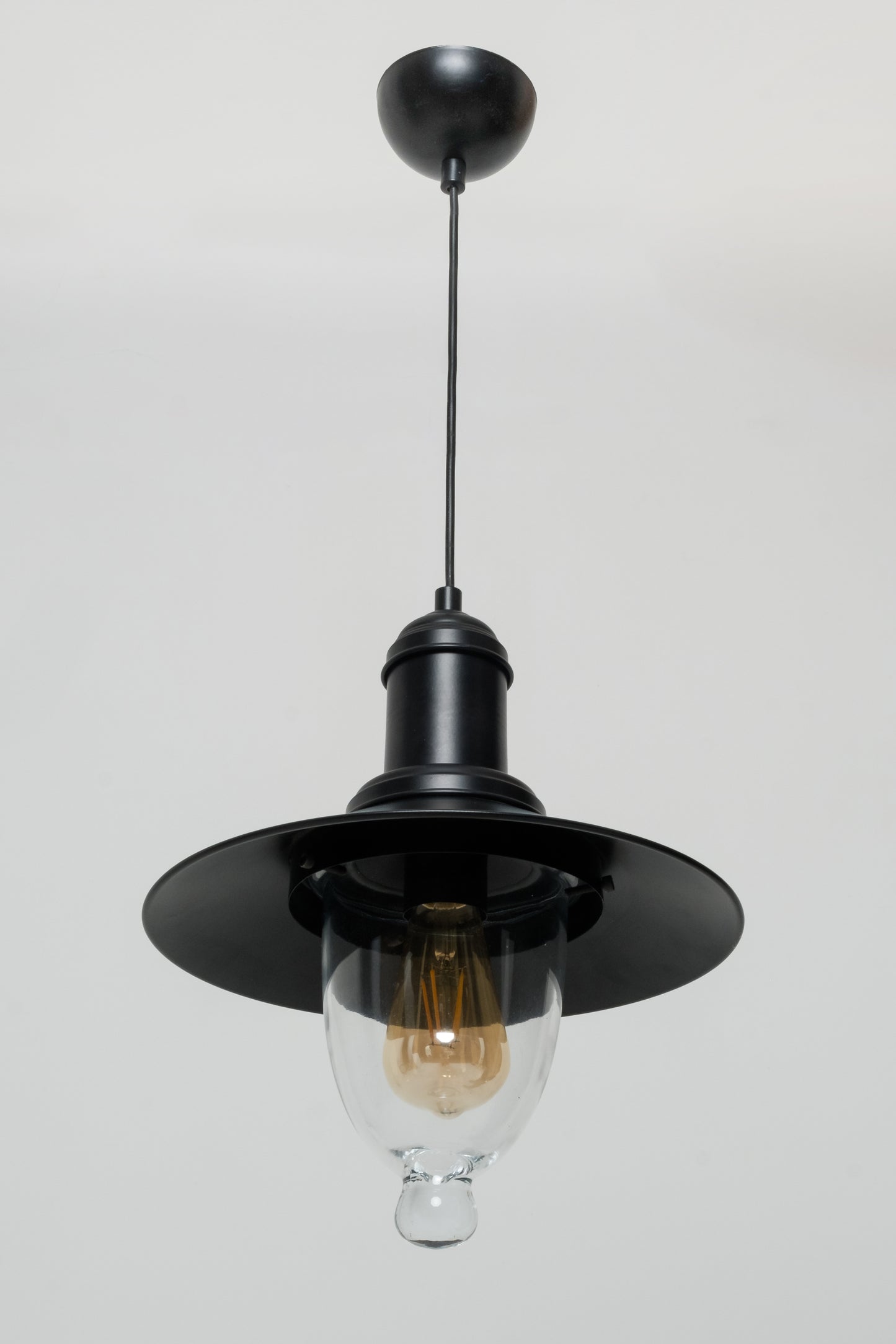 Black Metal Glass Chandelier