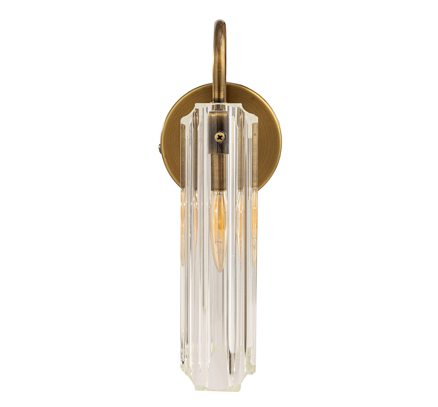 Roman Glass Wall Sconce, Antique Bronze