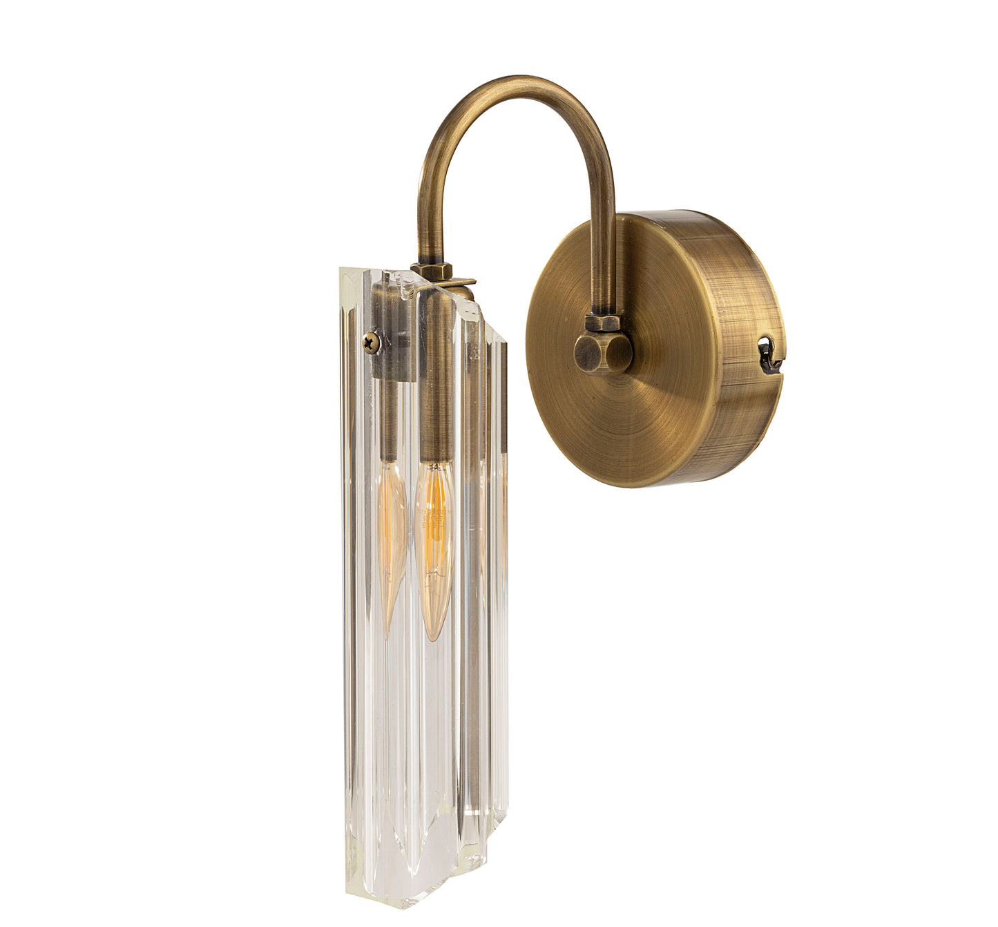 Roman Glass Wall Sconce, Antique Bronze