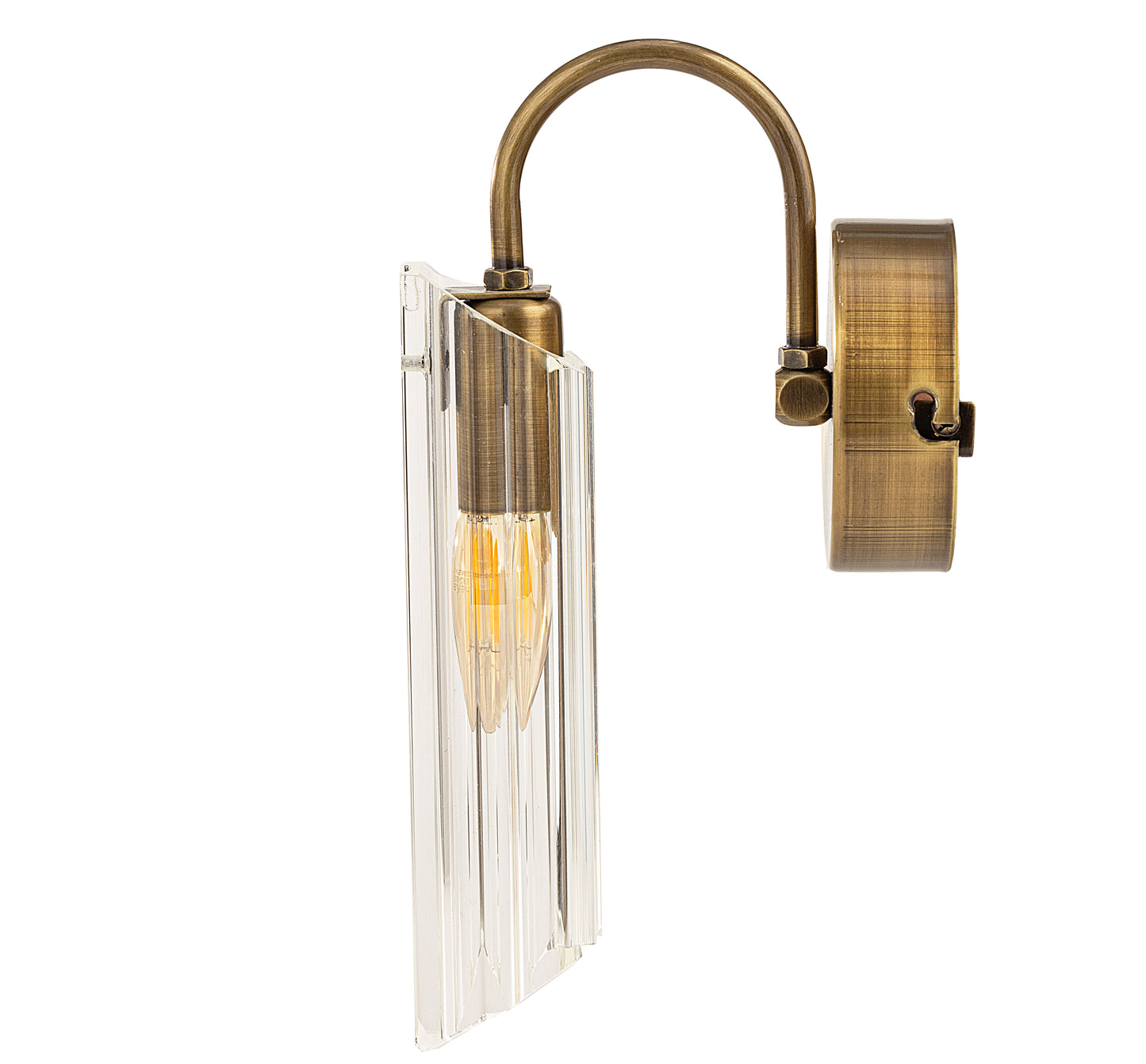 Roman Glass Wall Sconce, Antique Bronze