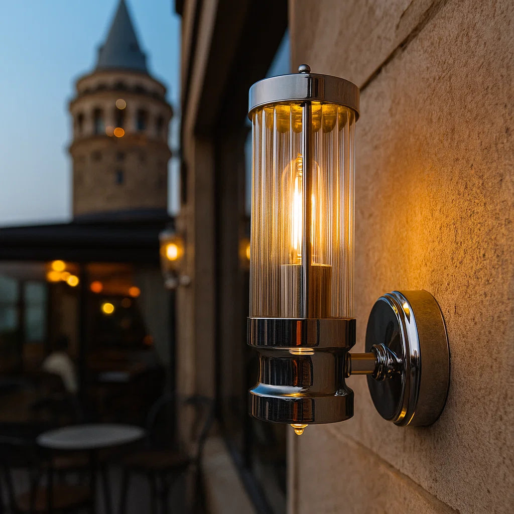 Star Glass Wall Sconce, Antique Bronze