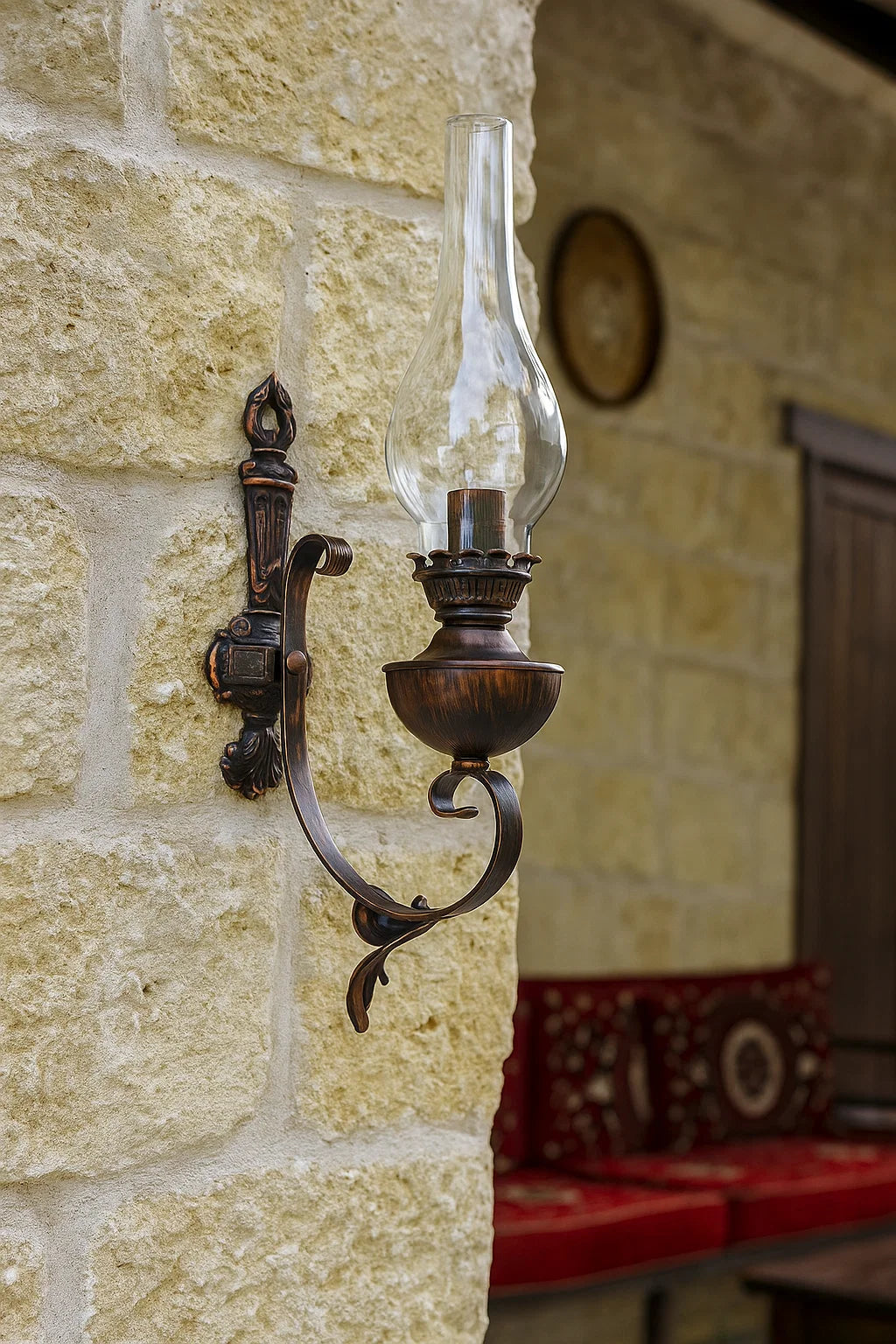 Wrought Iron Gas Lamp Single Wall Sconce