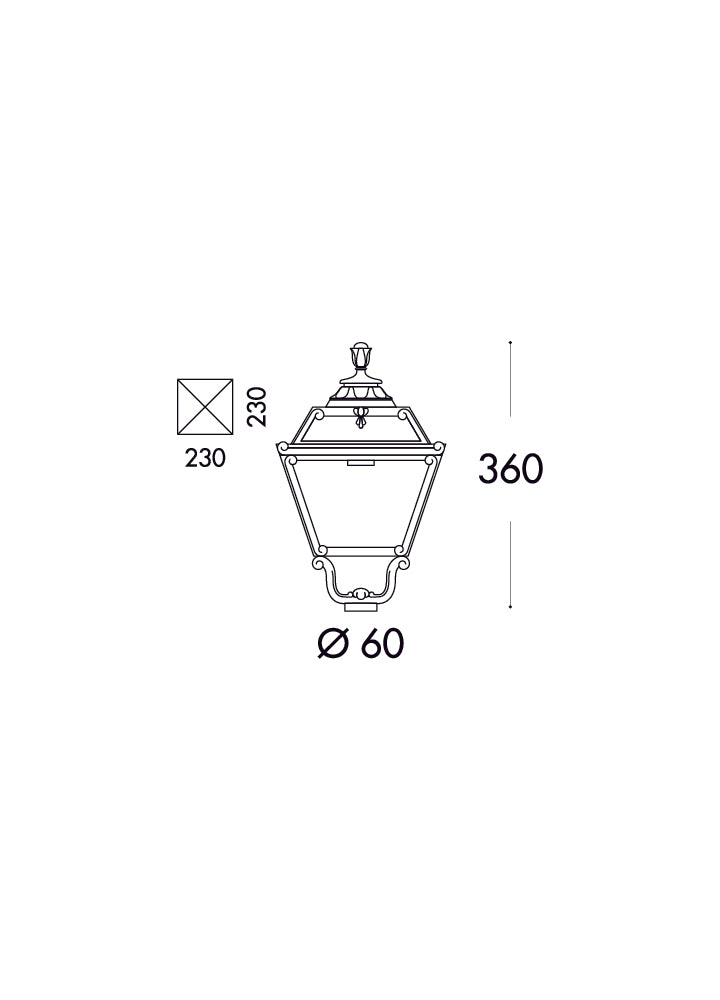 Golia Hexagonal Lantern Garden Wall Sconce