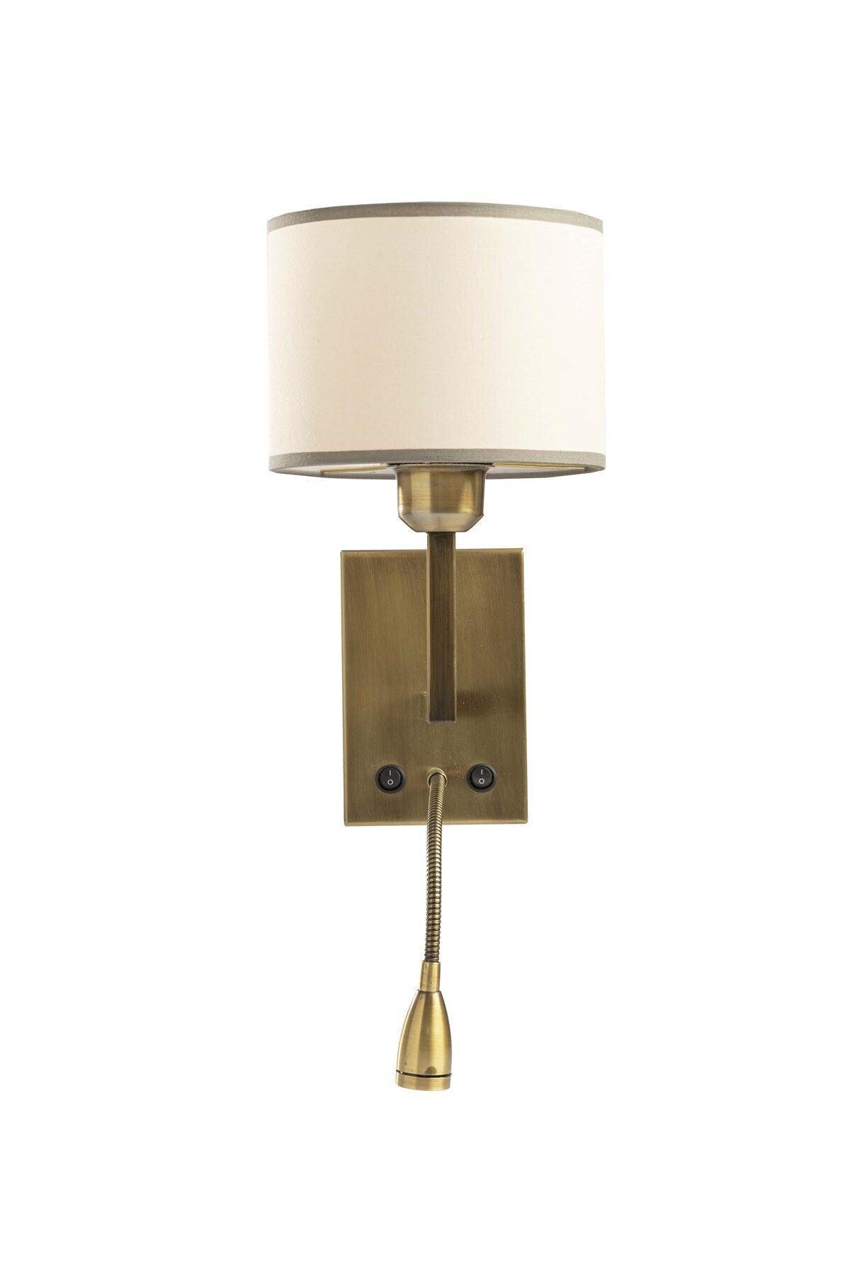 2-Piece Bedside Reading Lamp, Wall-Mounted Ceiling Study Light, Up-Down Adjustable Sconce Pair, E27 Bulb Lighting Fixture for Bedroom