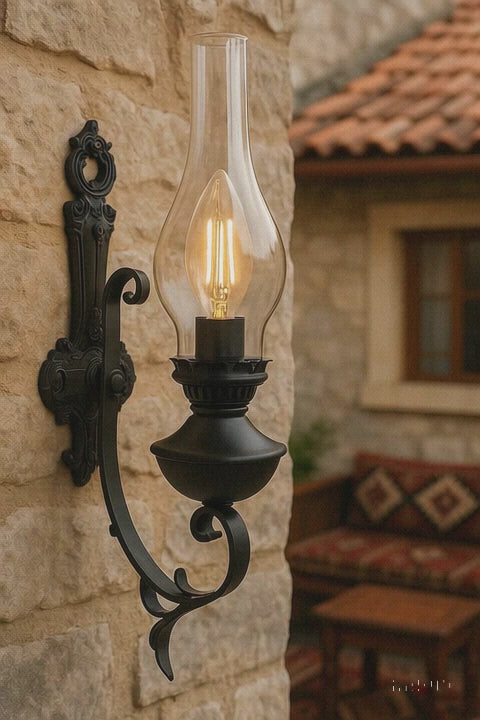 Wrought Iron Gas Lamp Single Wall Sconce