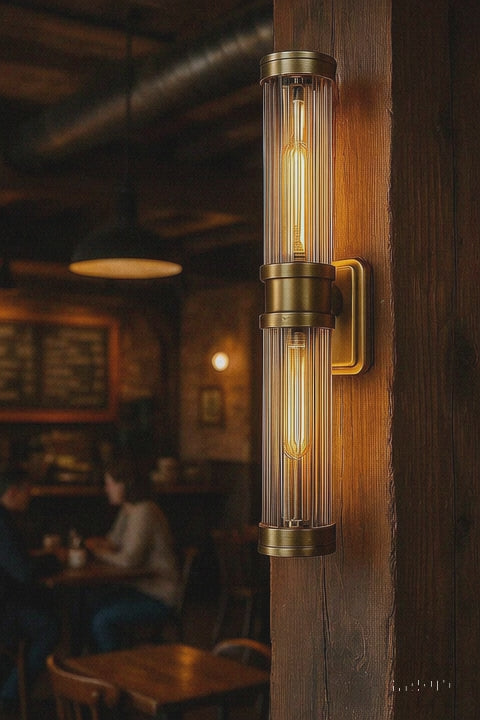 Star Glass Wall Sconce, Antique Bronze