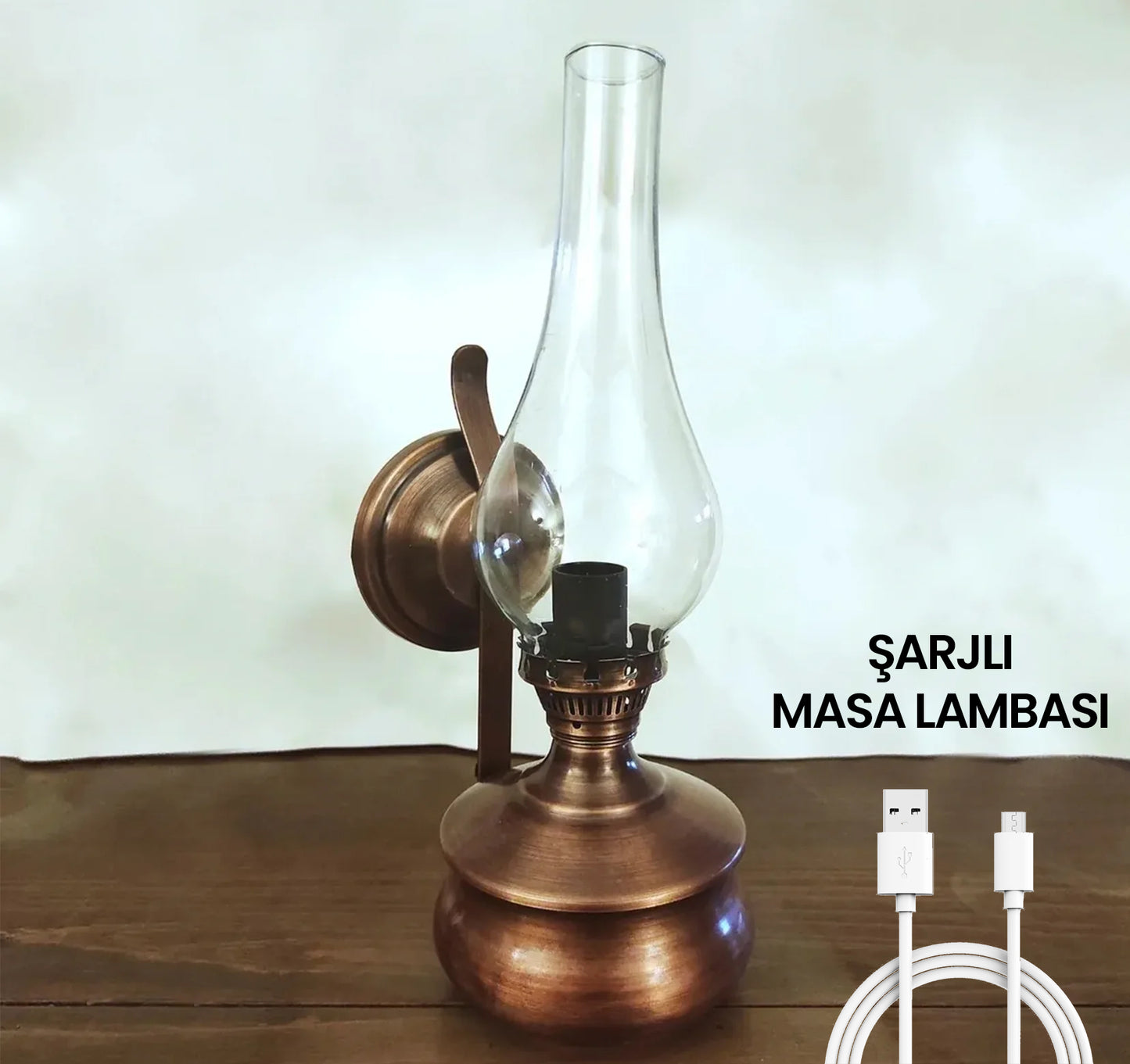 Rechargeable Copper Antique Gas Lamp Table Lighting and Wall Lamp