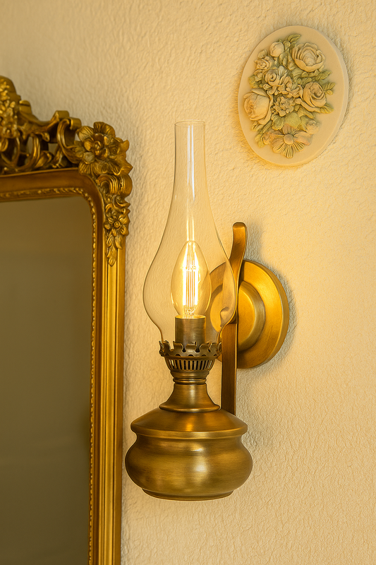 Tombak Gaz Lambası Antik Bronz Eskitme Aplik Aydınlatma Tel Lighting Satın Al