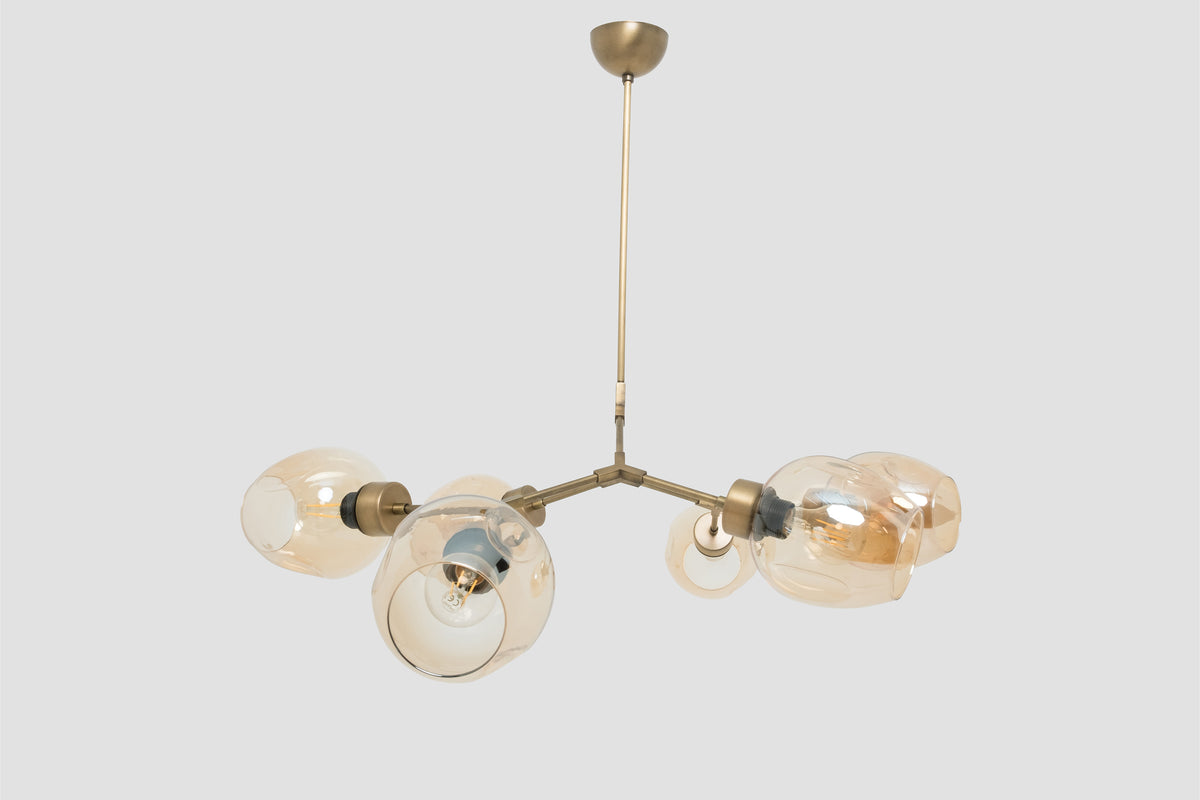 Molekül 6'lı Metal Cam Başlıklı Avize tel lighting Satın Al