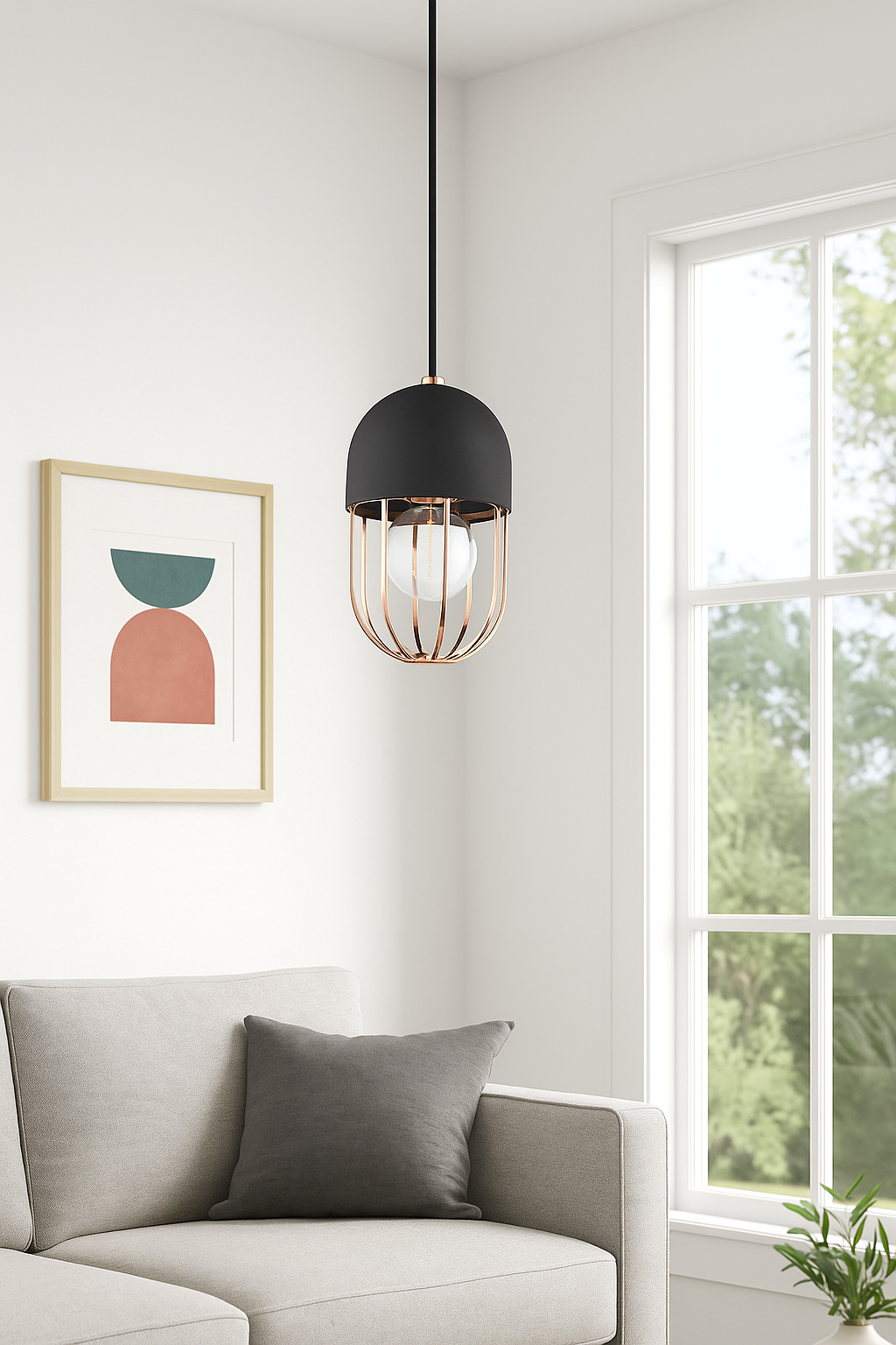 Tekli Siyah Avize tel lighting Satın Al