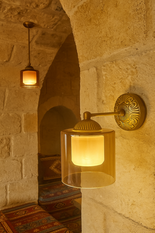 Star Glass Wall Sconce, Antique Bronze