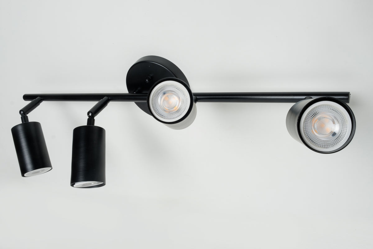 4'lü Spot GU10 Spor Aplik Siyah tel lighting Satın Al