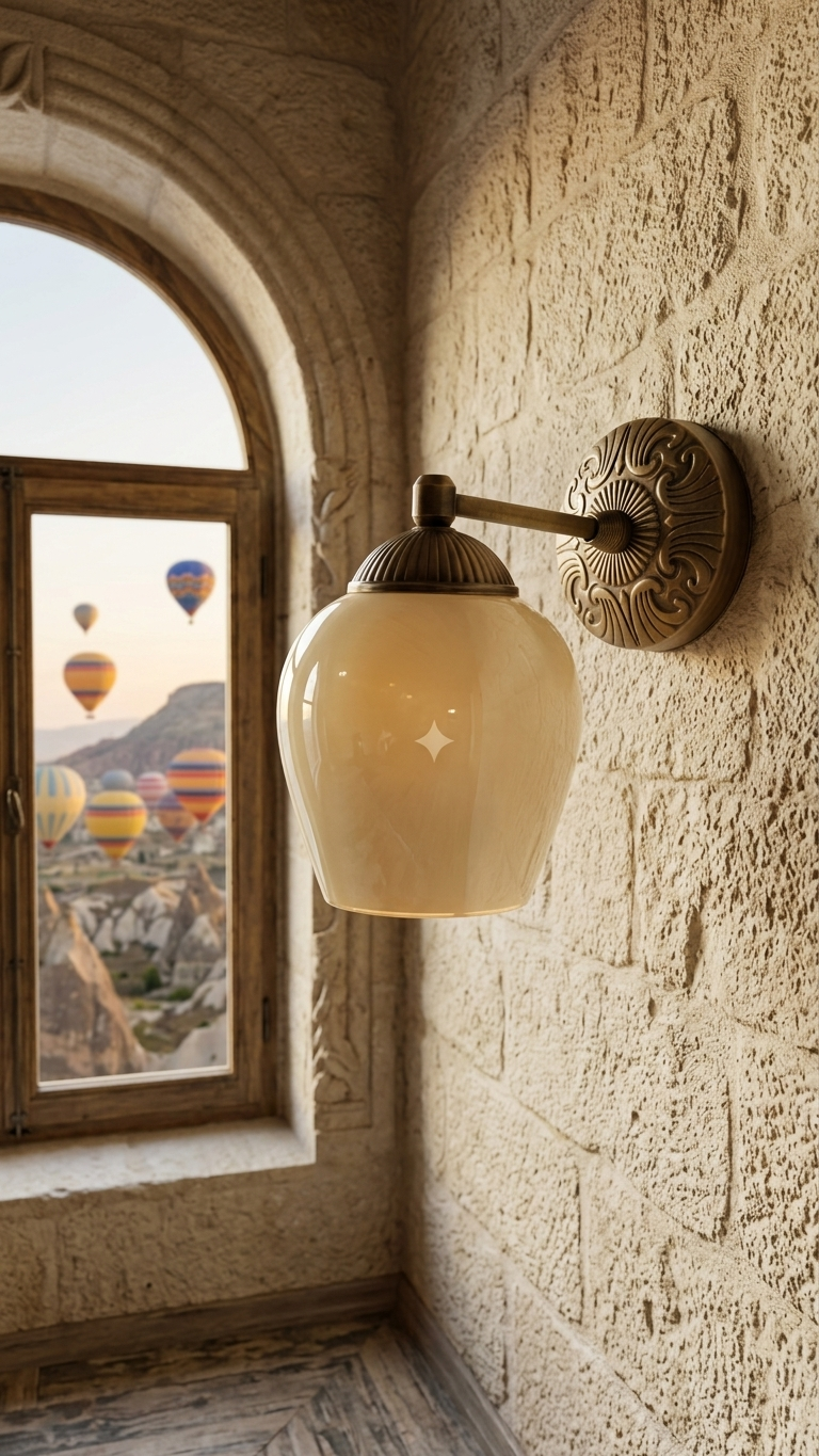 Star Glass Wall Sconce, Antique Bronze