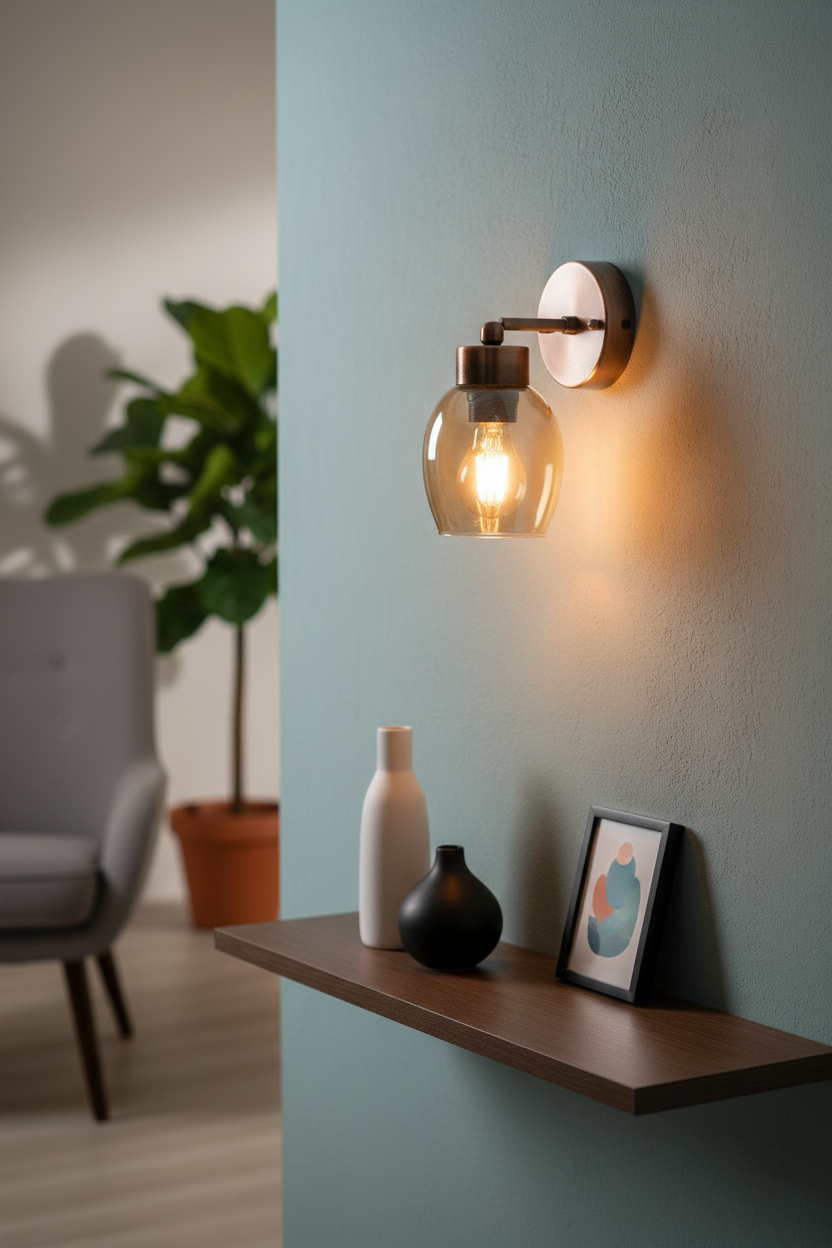 Double Glass Wall Sconce Antique Copper Antique