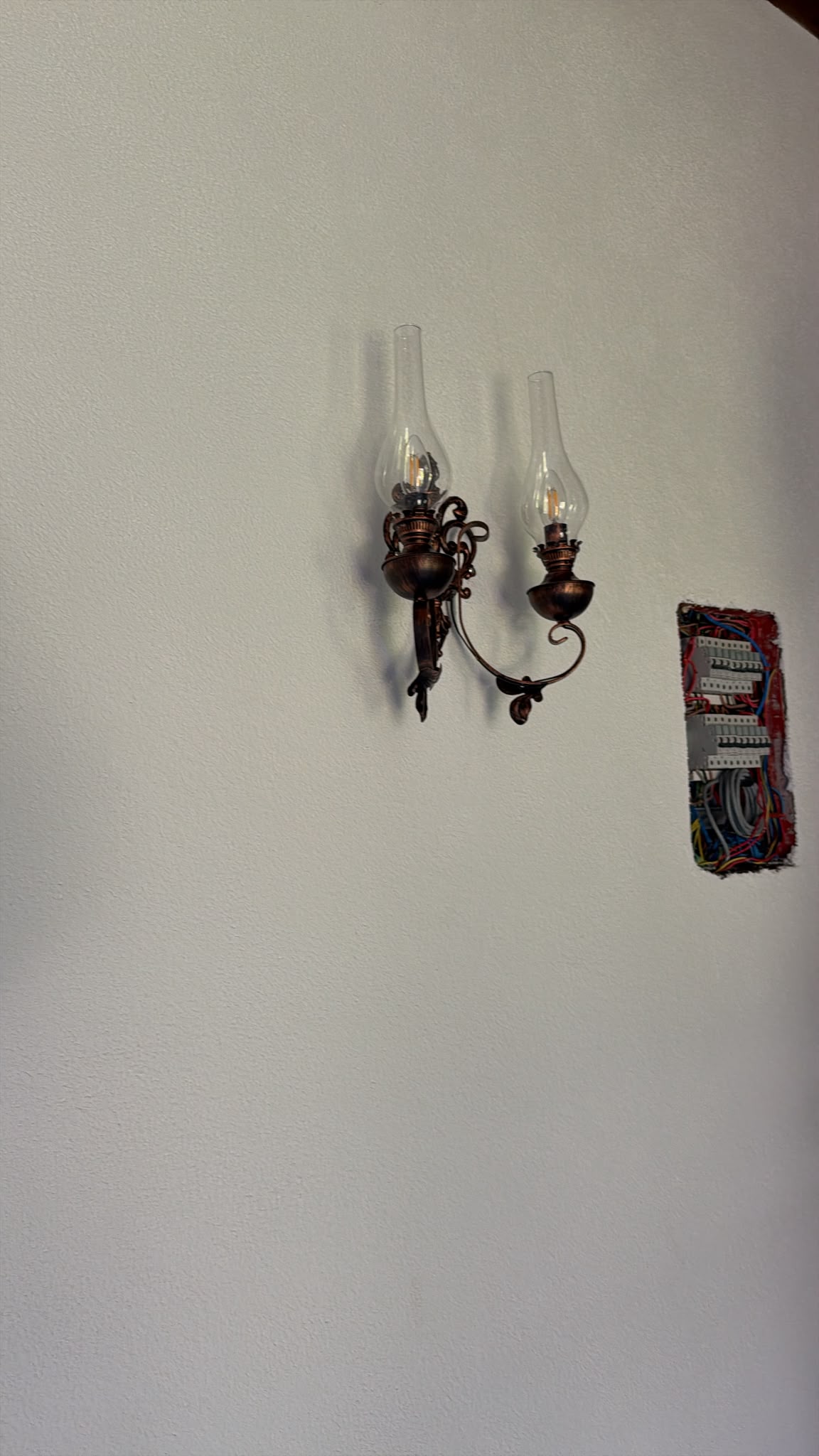 Wrought Iron Gas Lamp Double Wall Sconce