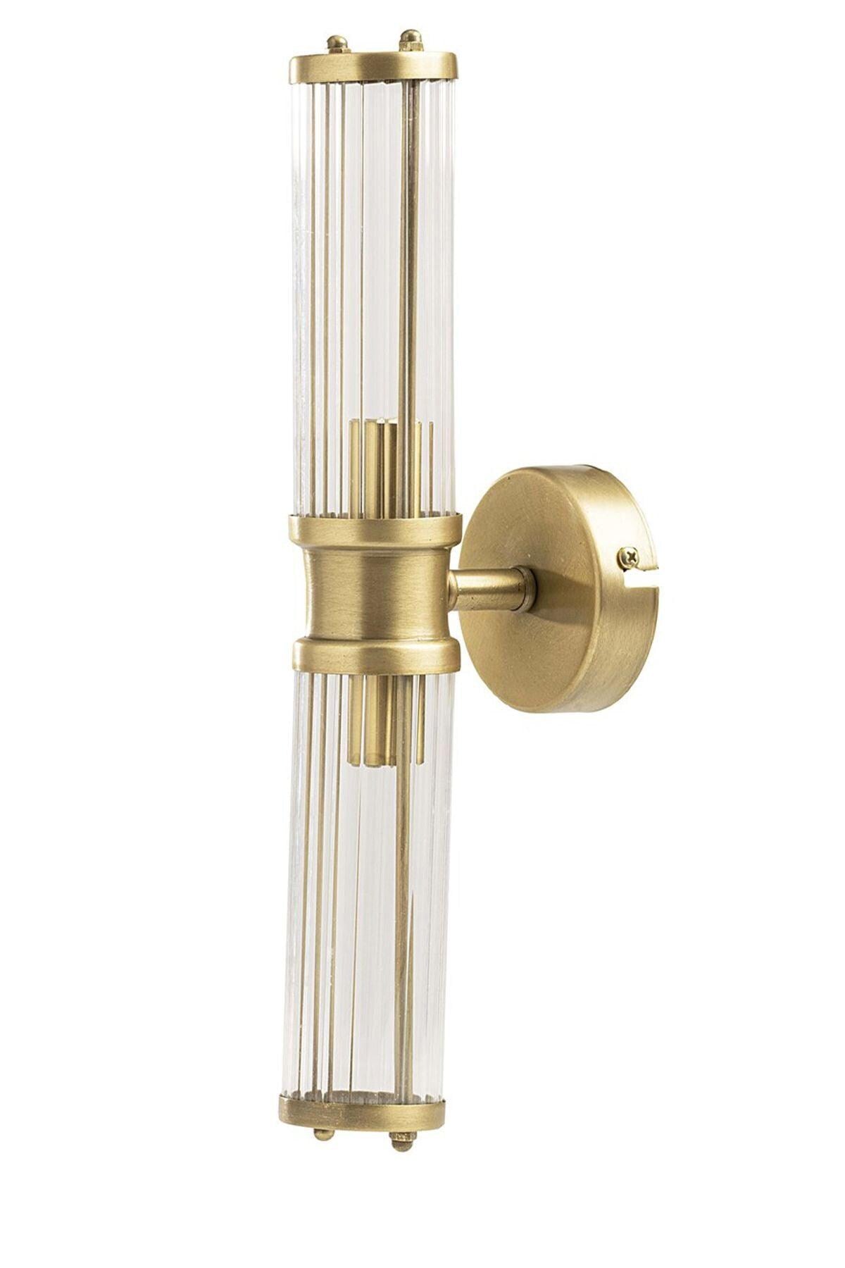 Up-Down Vertical Wall Sconce 2-Piece Set, Antique Bronze and Star Patterned Glass Lamp Pair