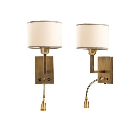 2-Piece Bedside Reading Lamp, Wall-Mounted Ceiling Study Light, Up-Down Adjustable Sconce Pair, E27 Bulb Lighting Fixture for Bedroom