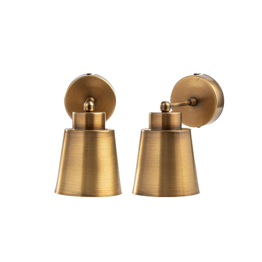2 Pcs Wall Cup Type Lamp, Black and Antique Colored, Simple Sconce Pair for Bedroom, Living Room, Bathroom Mirror