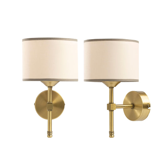 Paris Wall Sconce Set (2-piece), Two-Piece Lamp Pair with Lampshades