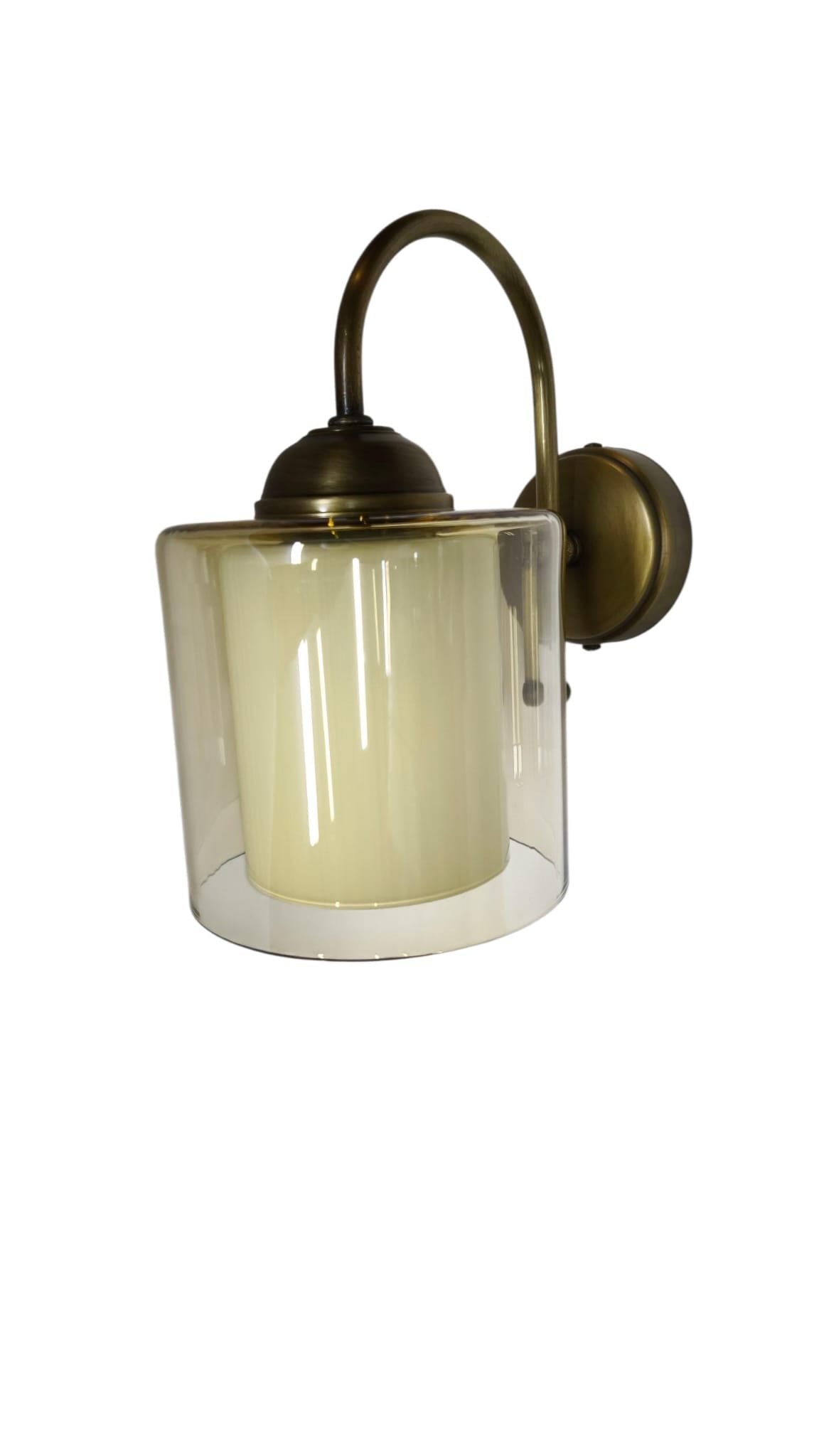 Eskitme Bronz Kare Cam Başlıklı Aplik